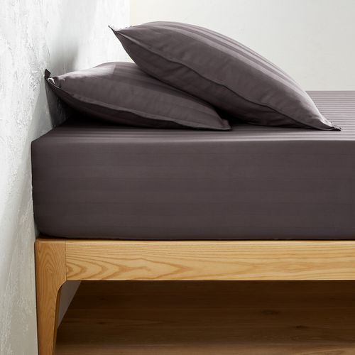 Lenzuolo Con Angoli Satin Di Cotone Lavato, Victor A Righe Taglie 90 x 190 cm - la redoute interieurs - Modalova