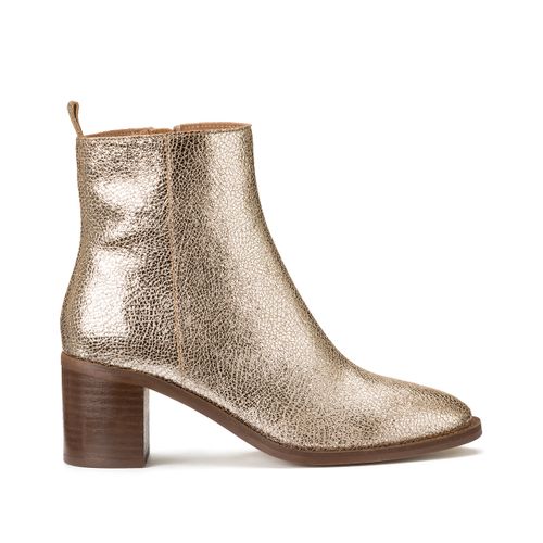 Stivaletti Con Tacco In Pelle Metallizzata, Signature Faustine Donna Taglie 36 - la redoute collections - Modalova