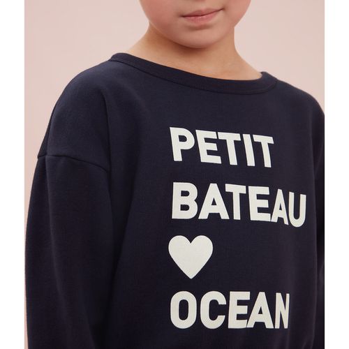 Felpa con scollo rotondo in cotone - PETIT BATEAU - Modalova