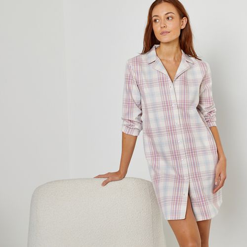 Camicia da notte forma liquette a quadri - LA REDOUTE COLLECTIONS - Modalova