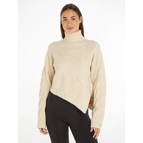 Maglione Collo A Dolcevita, Trecce Asimmetriche - calvin klein - Modalova