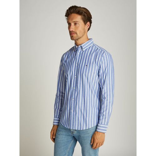 Camicia Flex In Popeline A Righe Uomo Taglie 3XL - tommy hilfiger - Modalova