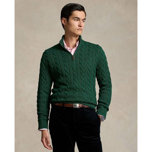 Pull Collo Alto A Trecce Con Cerniera In Cotone Uomo Taglie L - polo ralph lauren - Modalova