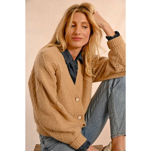 Cardigan Scollo A V, Maglia Pointelle Donna Taglie L - molly bracken - Modalova