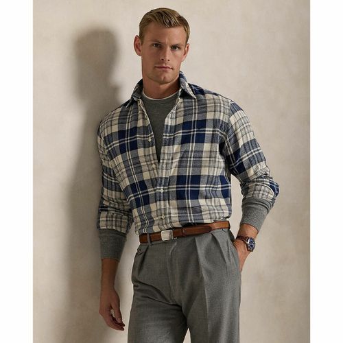 Camicia Dritta Stampa A Quadri, Maniche Lunghe Uomo Taglie L - polo ralph lauren - Modalova