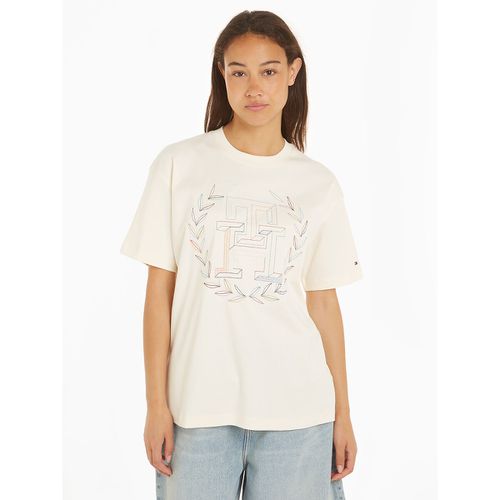 T-shirt girocollo maniche corte motivo davanti - TOMMY HILFIGER - Modalova