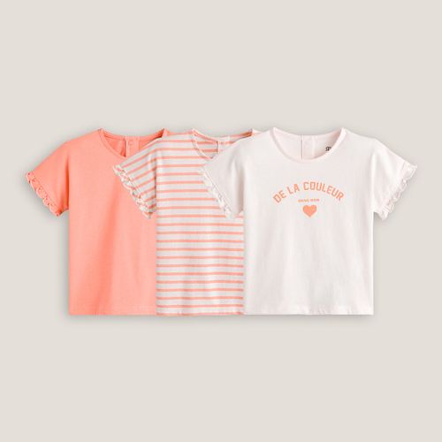 Confezione da 3 T-shirt volant alle maniche - LA REDOUTE COLLECTIONS - Modalova