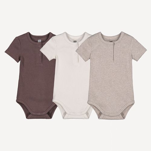 Set Di 3 Body A Maniche Corte A Costine Taglie 1 mese - 54 cm - la redoute collections - Modalova