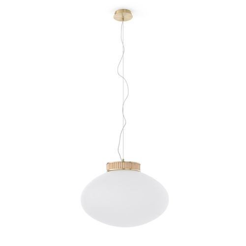 Lampadario In Ottone, Bambù E Vetro Opalino, Dolce - la redoute interieurs - Modalova