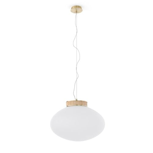 Lampadario in ottone, bambù e vetro opalino, Dolce - LA REDOUTE INTERIEURS - Modalova