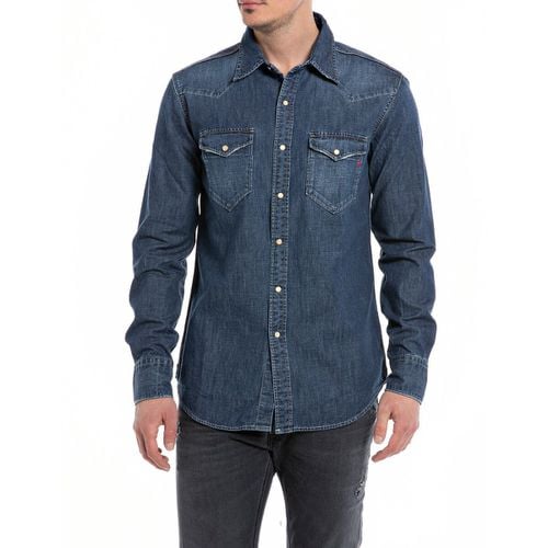 Camicia Dritta In Denim Uomo Taglie M - replay - Modalova