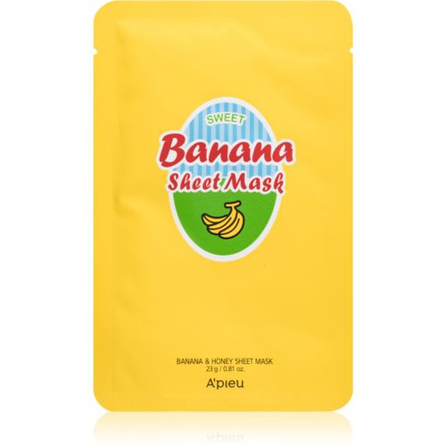 Banana mascarilla nutriente en forma de hoja para iluminar y alisar la piel 23 g - A’pieu - Modalova