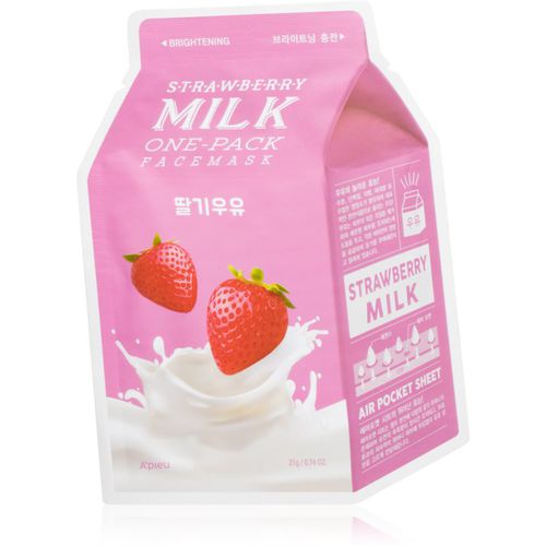 One-Pack Milk Mask Strawberry mascarilla iluminadora en forma de hoja 21 g - A’pieu - Modalova