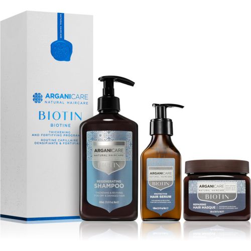 Biotin Thickening and Fortifying Program Set confezione regalo (per ripristinare la densità dei capelli) - Arganicare - Modalova