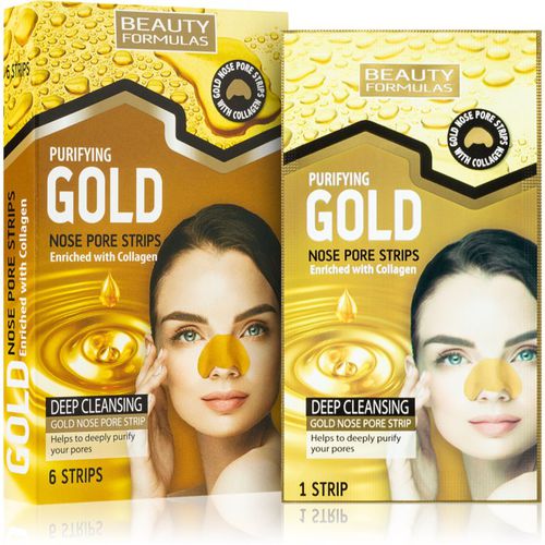 Gold cerotto detergente per i pori ostruiti del naso con collagene 6 pz - Beauty Formulas - Modalova