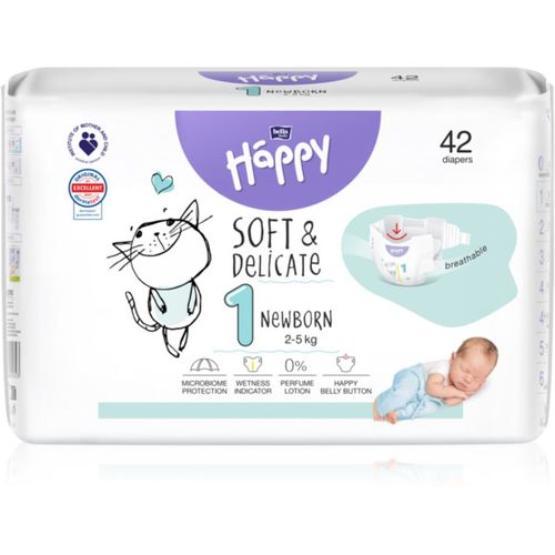 Soft&Delicate Size 1 Newborn pañales desechables 2-5 kg 42 ud - Bella Baby Happy - Modalova