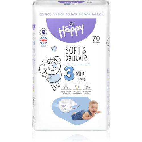 Soft&Delicate Size 3 Midi pañales desechables 5-9 kg 70 ud - Bella Baby Happy - Modalova