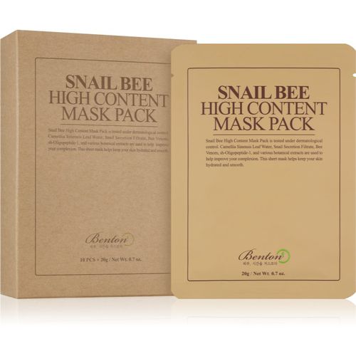 Snail Bee mascarilla de hoja para un tratamiento complejo con extracto de baba de caracol 10 × 20 g - Benton - Modalova