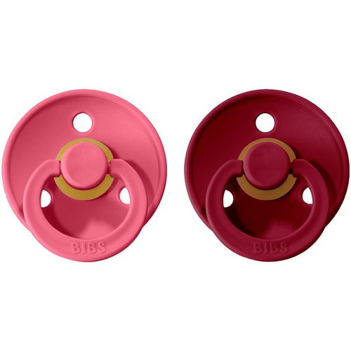 Colour Natural Rubber Size 2: 6+ months ciuccio Coral / Ruby 2 pz - BIBS - Modalova