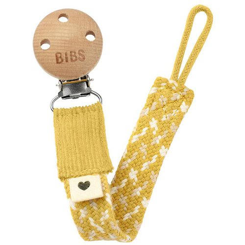 Paci Braid pinza para el chupete Mustard / Ivory / Cloud 1 ud - BIBS - Modalova