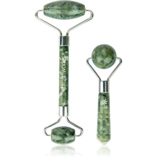 Jade Roller & Globe Set Massagerolle für das Gesicht und Massage Hilfsmittel - Brushworks - Modalova