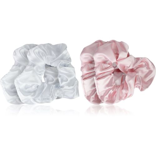 Satin Scrunchies Pink & White elastici per capelli - Brushworks - Modalova