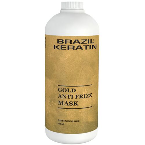 Gold Anti Frizz Mask maschera rigenerante alla keratina per capelli rovinati 550 ml - Brazil Keratin - Modalova