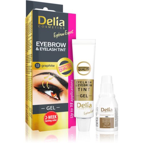 Eyebrow Expert tinte para cejas y pestañas con activador tono 1.1. Graphite 2 x 15 ml - Delia Cosmetics - Modalova