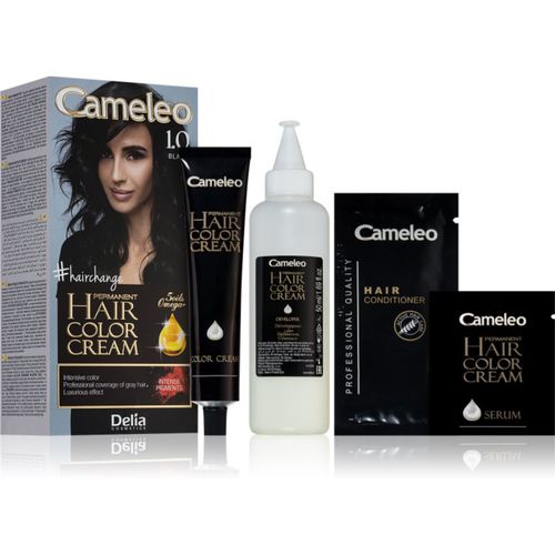 Cameleo Omega Permanent-Haarfarbe Farbton 1.0 Black - Delia Cosmetics - Modalova