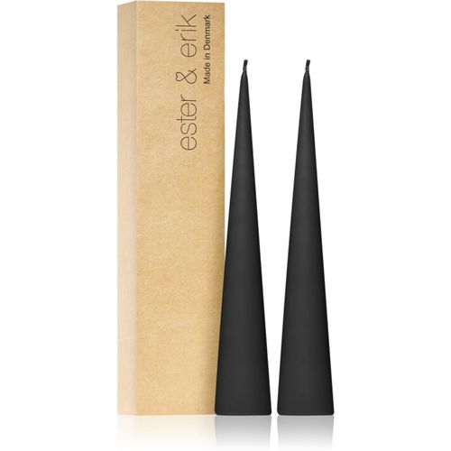 Cone candles raw black (no. 75) candela decorativa 2x25 cm - ester & erik - Modalova