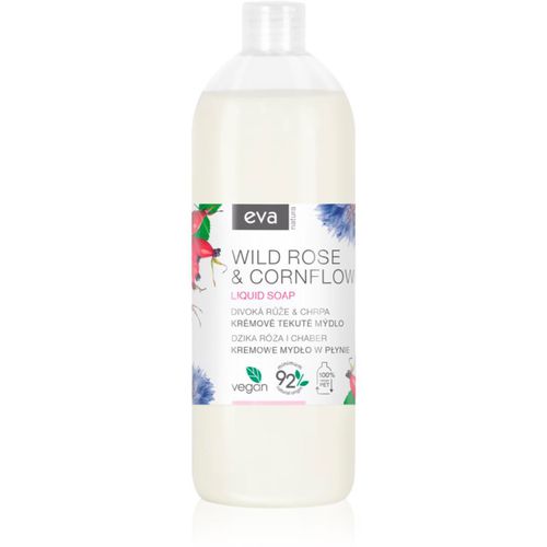 Wild rose & Cornflower jabón líquido cremoso para manos recarga de recambio 1000 ml - Eva Natura - Modalova