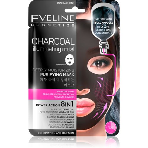 Charcoal Illuminating Ritual extra feuchtigkeitsspendende reinigende Textil-Maske 1 St - Eveline Cosmetics - Modalova