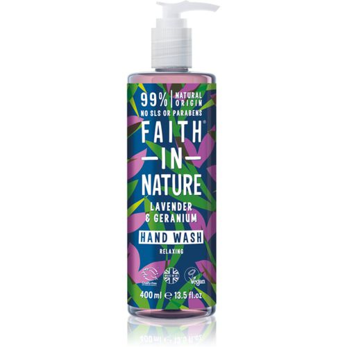 Lavender & Geranium natürliche Flüssigseife für die Hände mit Lavendelduft 400 ml - Faith In Nature - Modalova