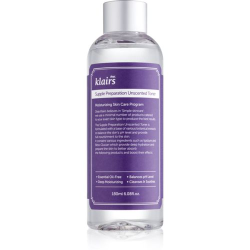 Supple Preparation Unscented Toner lozione tonica idratante riequilibrante il pH della pelle senza profumazione 180 ml - Klairs - Modalova