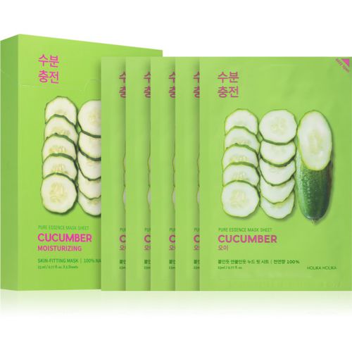 Pure Essence Cucumber maschera in tessuto lenitiva per pelli sensibili con tendenza all'arrossamento 5x20 ml - Holika Holika - Modalova