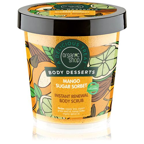 Body Desserts Mango Sugar Sorbet exfoliante de azúcar reparador para el cuerpo 450 ml - Organic Shop - Modalova