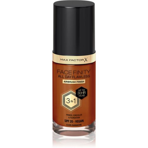 Facefinity All Day Flawless fondotinta lunga tenuta SPF 20 colore 105 Ganache 30 ml - Max Factor - Modalova