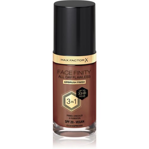 Facefinity All Day Flawless fondotinta lunga tenuta SPF 20 colore 110 Espresso 30 ml - Max Factor - Modalova