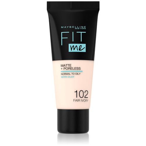 Fit Me! Matte+Poreless fondotinta matte per pelli normali e miste colore 102 Fair Ivory 30 ml - Maybelline - Modalova