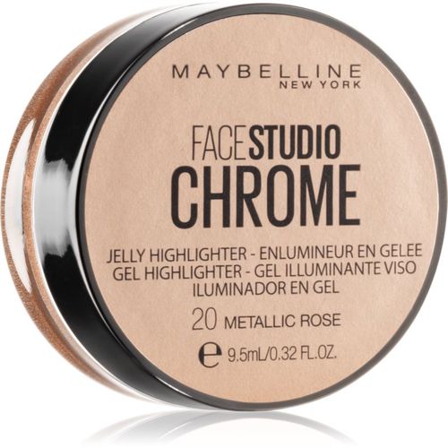 Face Studio Chrome Jelly Highlighter illuminante in gel colore 20 Metallic Rose 9,5 ml - Maybelline - Modalova