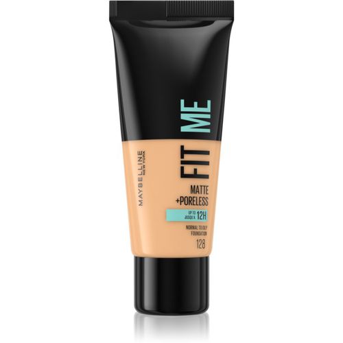 Fit Me! Matte+Poreless Mattierendes Make-up für die normale bis fettige Gesichtshaut Farbton 128 Warm Nude 30 ml - MAYBELLINE NEW YORK - Modalova