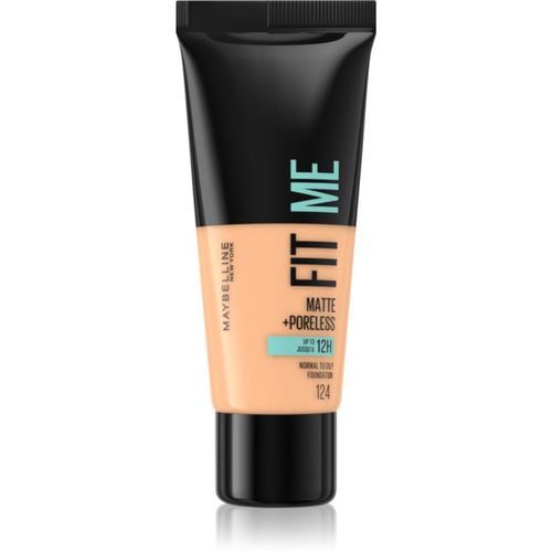 Fit Me! Matte+Poreless Mattierendes Make-up für die normale bis fettige Gesichtshaut Farbton 124 Soft Sand 30 ml - MAYBELLINE NEW YORK - Modalova