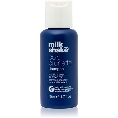 Cold Brunette champú para neutralizar el tono amarillo para los tonos marrones del cabello 50 ml - Milk Shake - Modalova