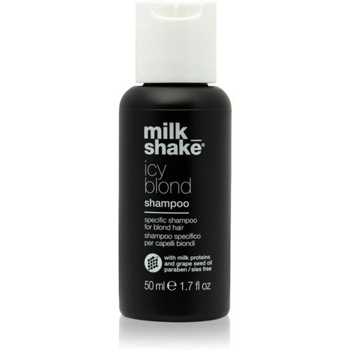 Icy Blond Shampoo champú para neutralizar el tono amarillo para cabello rubio 50 ml - Milk Shake - Modalova