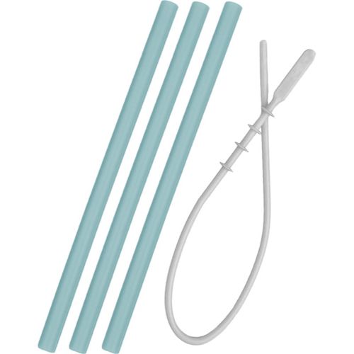 Flexi Straw with Cleaning Brush cannuccia in silicone con spazzolino Aqua Green 3 pz - Minikoioi - Modalova