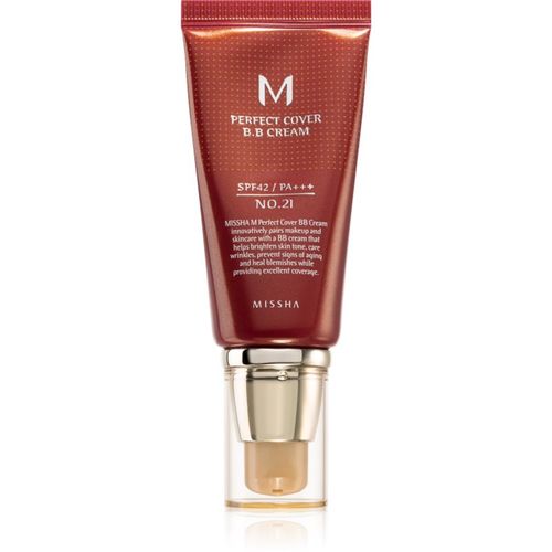 M Perfect Cover BB Cream hoher UV-Schutz Farbton No. 21 Light Beige SPF42/PA+++ 50 ml - Missha - Modalova