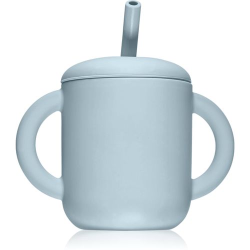 Training Cup with Straw tazza con cannuccia Powder-blue 175 ml - Mushie - Modalova