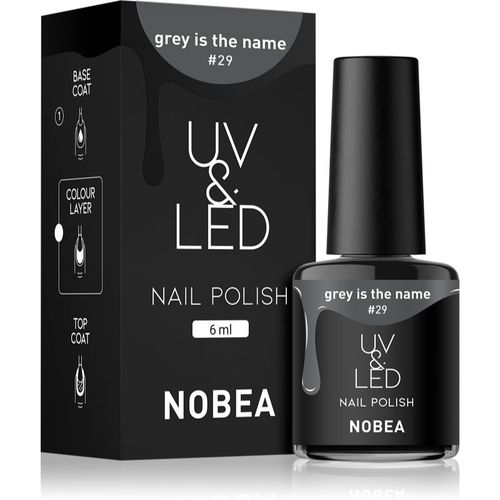 UV & LED Nail Polish smalto gel per unghie con lampada UV/LED brillante colore Grey is the name #29 6 ml - NOBEA - Modalova