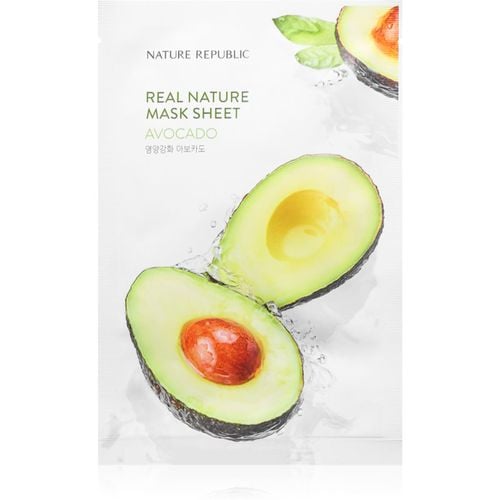 Real Nature Avocado Mask Sheet mascarilla nutriente en forma de hoja para pieles secas 23 ml - NATURE REPUBLIC - Modalova