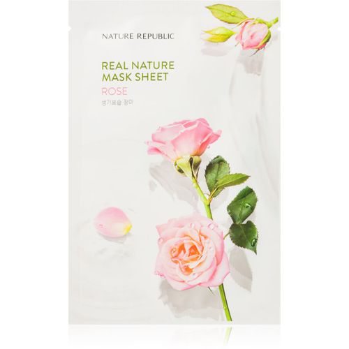 Real Nature Rose Mask Sheet Máscara en hoja revitalizante 23 ml - NATURE REPUBLIC - Modalova